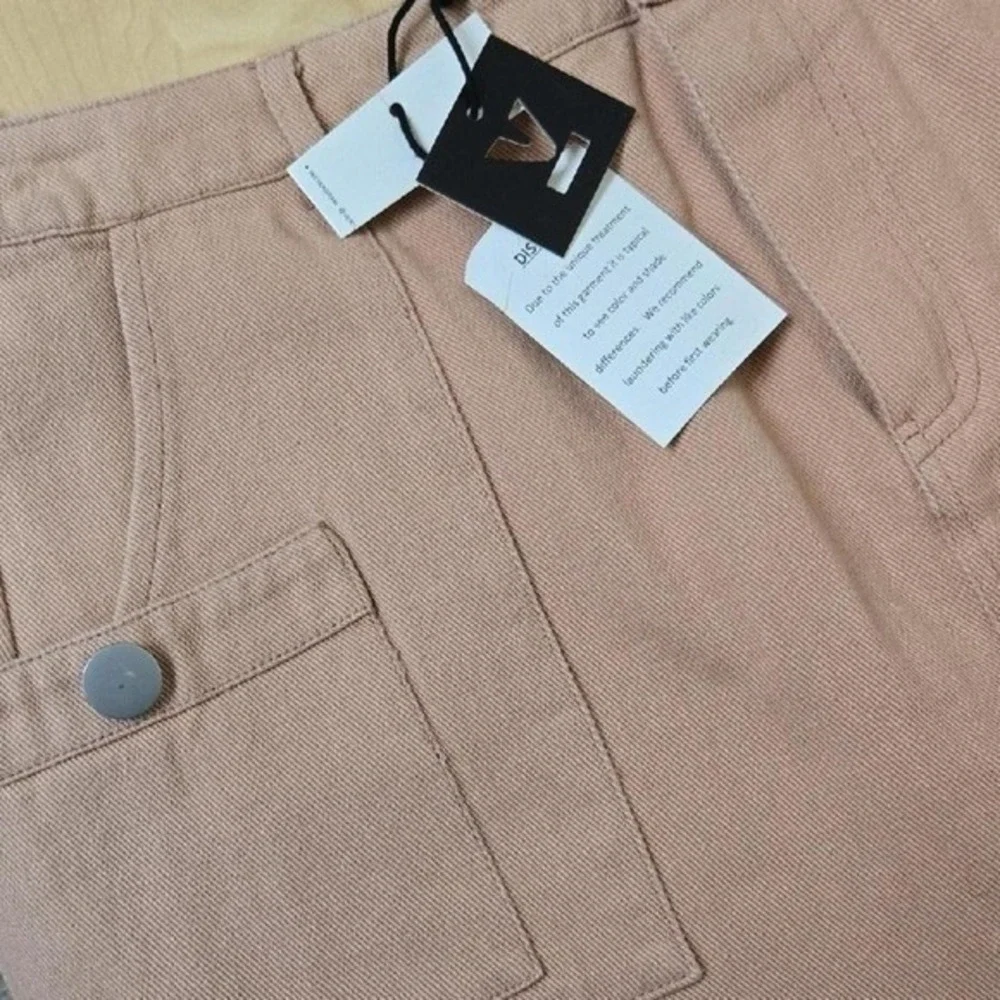 Very J Blush Pink Utility Mini Skirt with Pockets NWT Size L - Picture 4 of 7